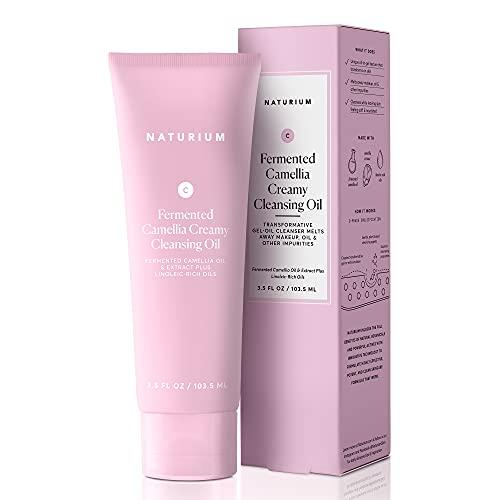 Naturium Naturium Fermenting Cleansing Duo, Camellia Creamy Cleansing Oil & Rice Enzyme Cleanser, Gentle & Skin Brightening Wash