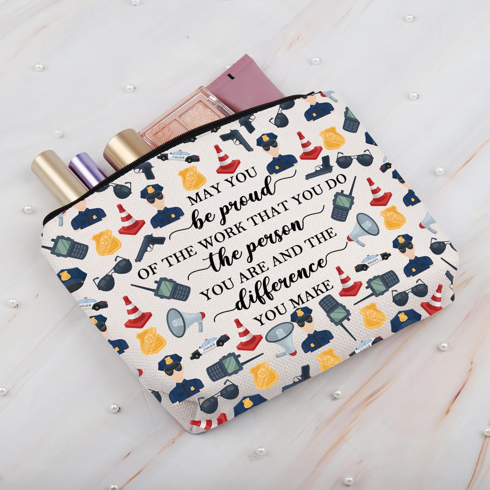BDPWSS BDPWSS Police Officer Gift Police Academy Graduation Gift May You Be Proud Of The Work You Do Police Appreciation Makeup Bag (Be proud policeoffice bag)