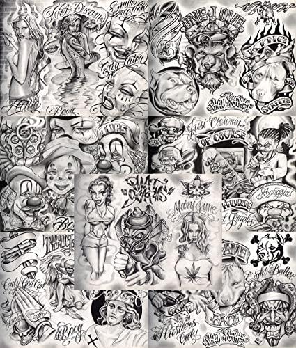 Tattoo Life Boog From The Streets With Love Gangsta Style Tattoo Flash 46 Sheets 11x14" Amazing Set For Tattoo Shop Display …