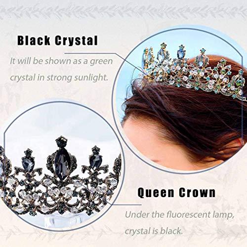 Catery Catery Black Baroque Crowns and Tiaras Crystal Rhinestones Bride Wedding Queen Crowns for Women and Girls Decorative Princess Tiaras Hair Accessories for Prom