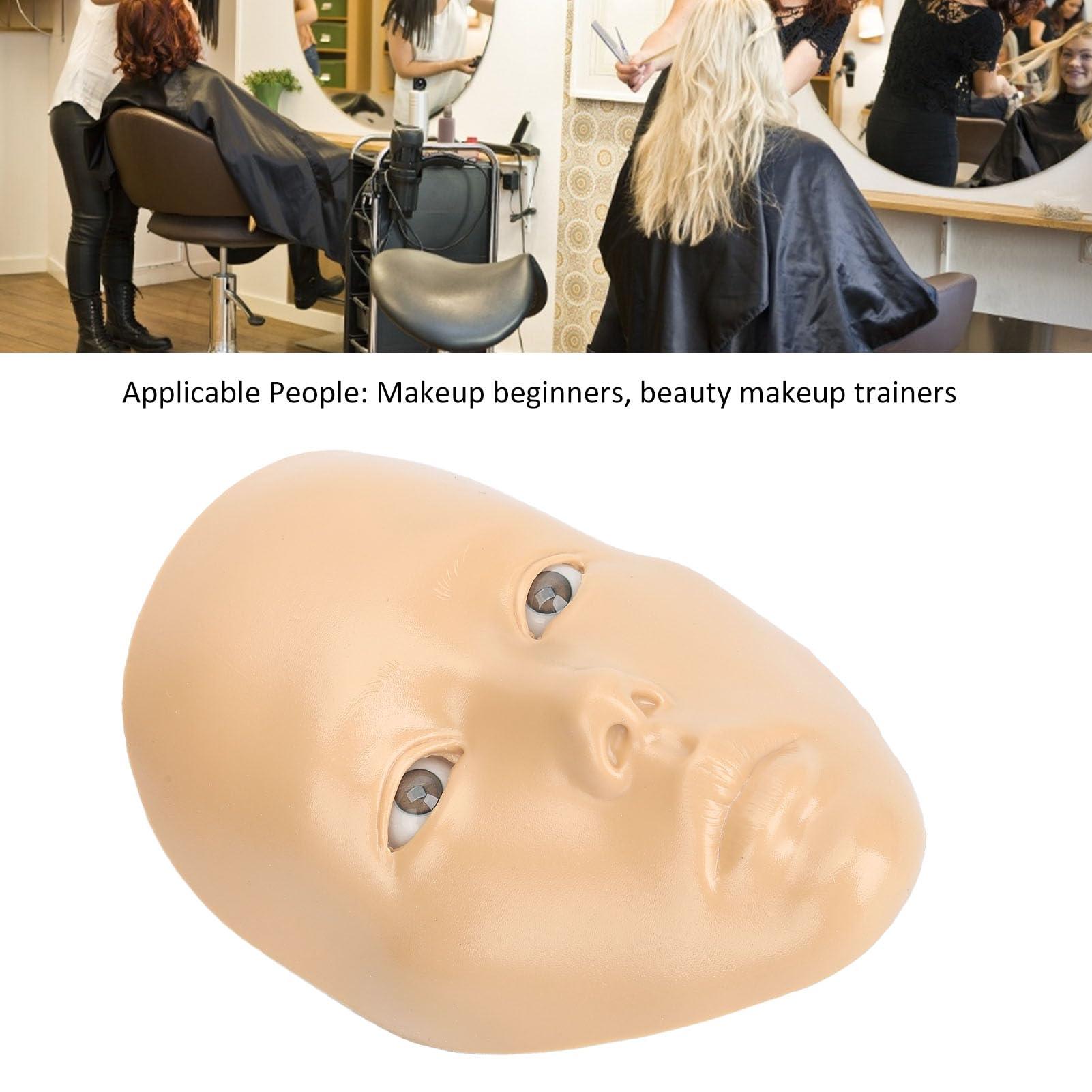 JTLB JTLB Makeup Practice Face with Plastic Stand 5D Silicone Full Face Makeup Practice BoardReusable Mannequin Tool for Beginner (White Skin)