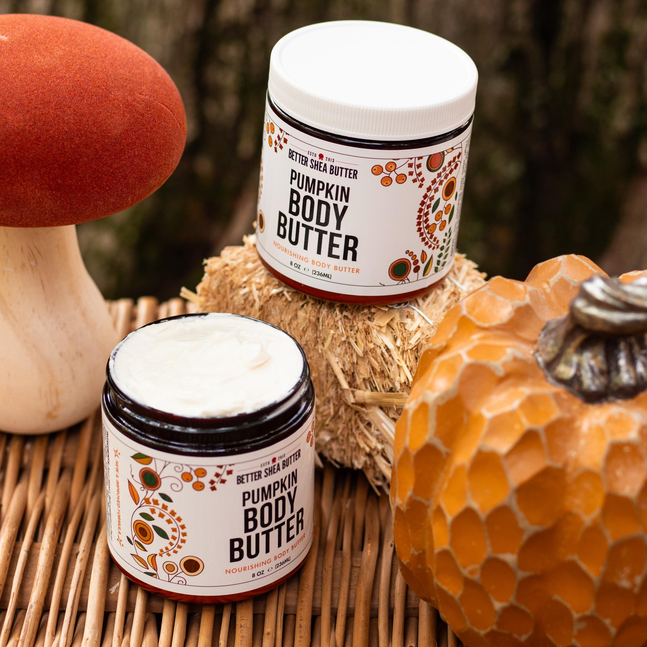 Better Shea Butter Pumpkin Body Butter with Organic Shea Butter | Pumpkin Spice Lotion for Women | Non Greasy Body Cream | Fall Body Care Favorite with Pumpkin Spice Scent