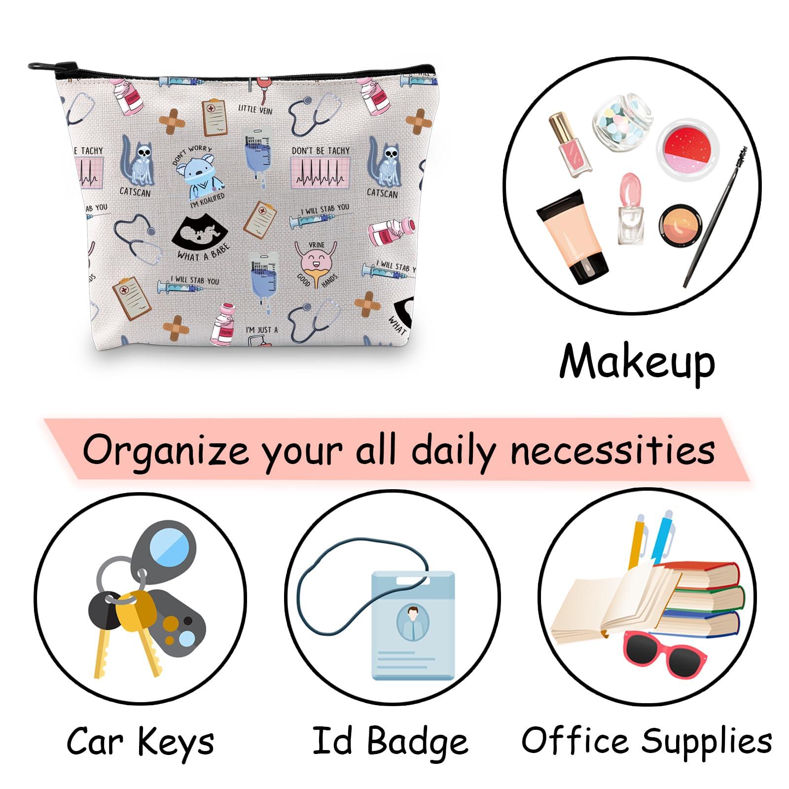 JXGZSO JXGZSO Nursing Inspiration Gift Nurse Survival Kit Bag Anatomy Lover Gift Medical Workers Makeup Bag Nurse Zipper Pouch Bag