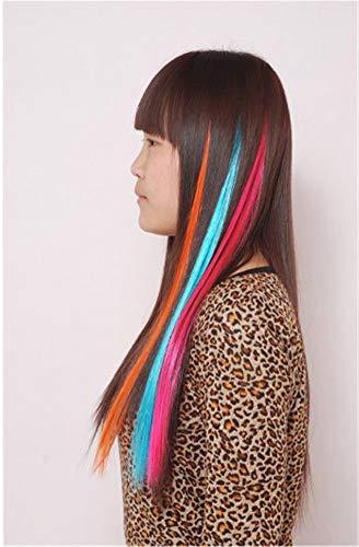 Aimeely Aimeely 6PCS Colorful 22" Long Straight Party Cosplay Hair Extensions Clip In Hairpieces for Women 1#