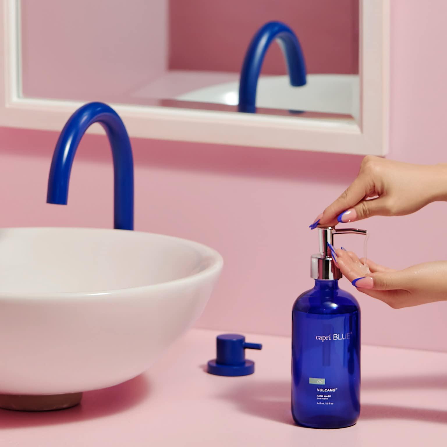 Capri Blue Capri Blue Hand Wash Soap - Liquid Luxury Hand Soap - Tropical & Fruity Scented Moisturizing Wash - Refillable Glass Pump Bottle - No Added Gluten, Parabens, or Sulfates (Volcano, 15 fl oz)