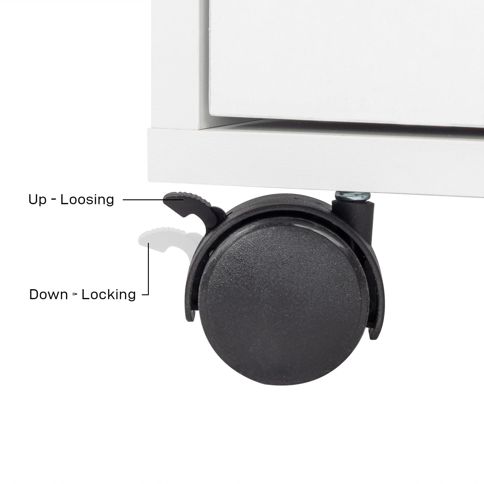 Pinikuyiro Pinikuyiro White Modern Nail Tech Workstation, Spa Salon Beauty Home Wooden Manicure Table with Cabinet, Drawers, Wheels & Arm Rest, 43.3"L x 17.7"W x 31.6"H