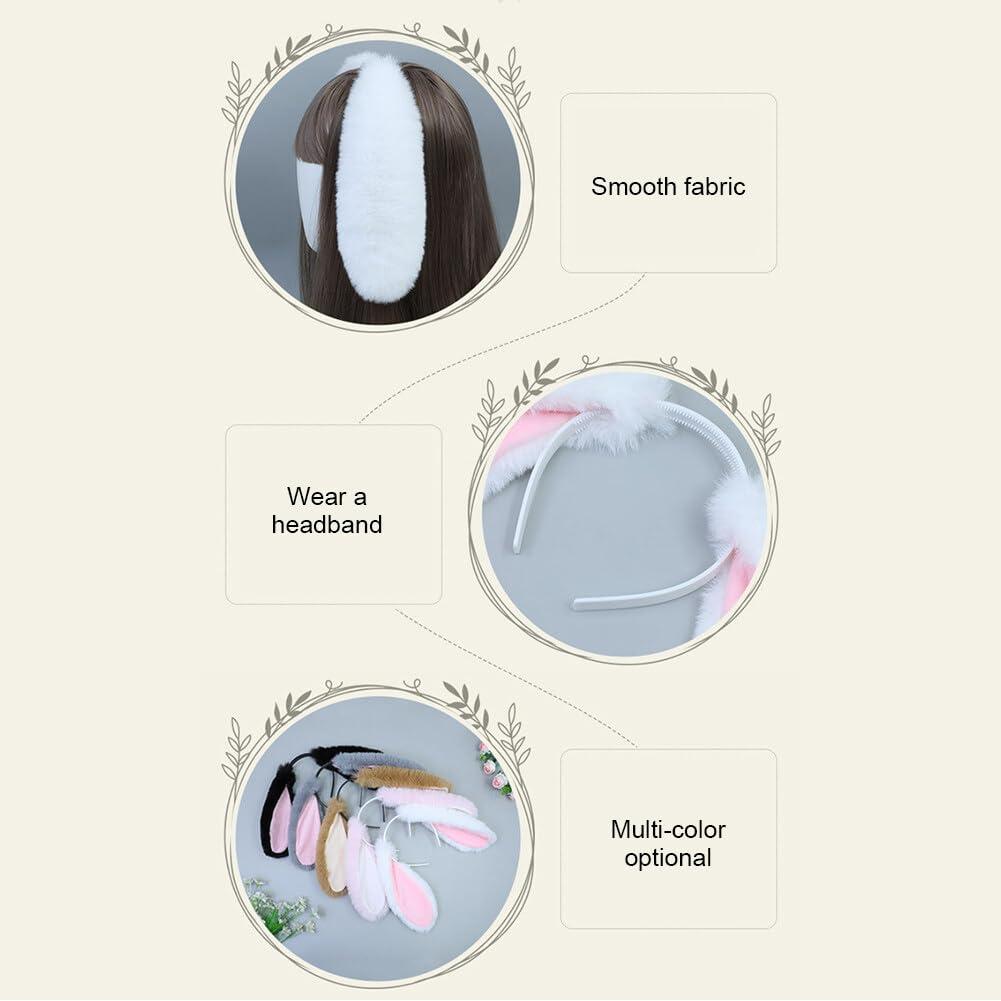 Zcargel Zcargel Puppy Ears Headband Pug Ear Headband Dog Ear Headband Soft Plush Headwear Dog Headband with Dog Ears for Kids Adults