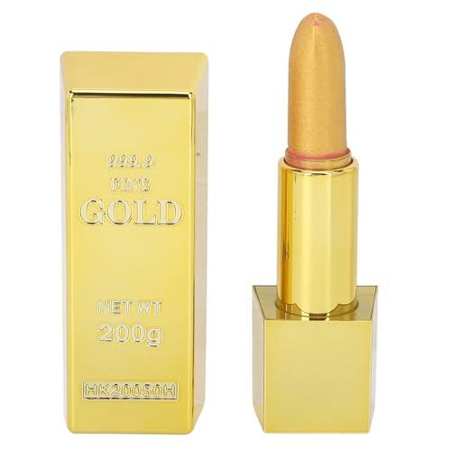 ZAICOLER ZAICOLER Gold Lipstick, Gold Lip Gloss Golden Lipstick Waterproof Long Lasting High Pigments Lip Makeup Cosmetic for Women 3.5g (01)