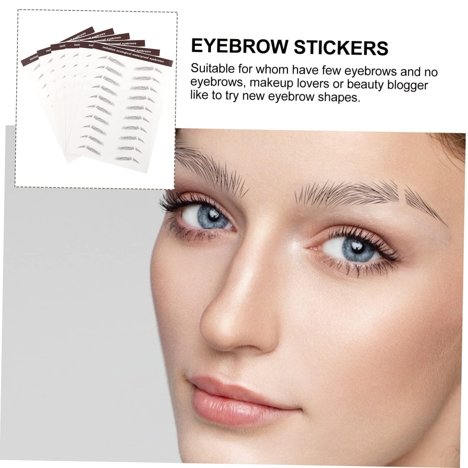 Baluue Baluue 6 Pcs Fake Eyebrow Stickers Natural False Eyebrows Waterproof and Sturdy Skill Needed Temporary Brow Tattoos