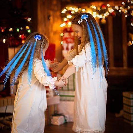 Generic Generic Light Up Hair Clips, LED Lights Hair Led Light Up Fairy Hair Light Up Butterfly Hair Clips Fiber Optic (Blue, 16 Pack)