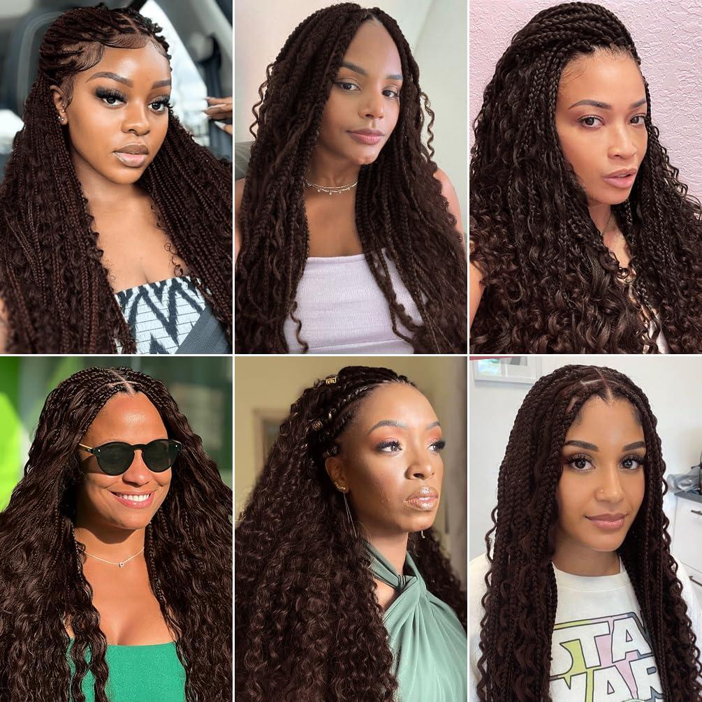ISWEET 2 Bundle Human Braiding Hair for Boho Braids, 16Inch 80G #4 10A Brazilian Virgin Deep Wave Bulk Human Hair for Braiding, Wet And Wavy No Weft Curly Braiding Hair for Boho Knotless Braids