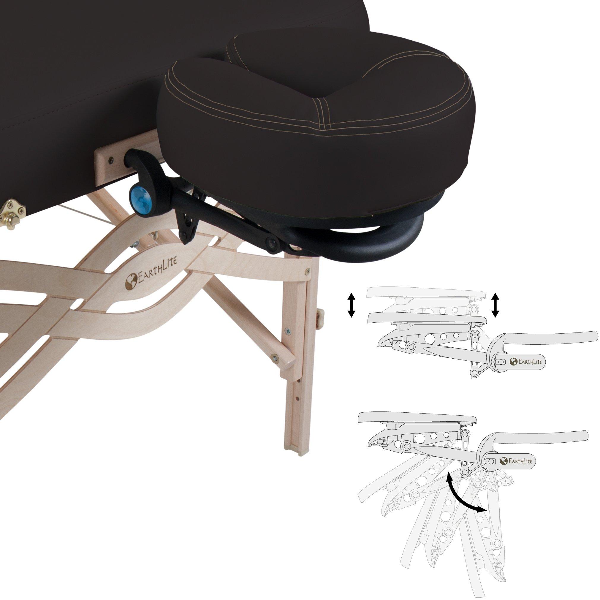Earthlite EARTHLITE Premium Portable Massage Table Package SPIRIT - Spa-Level Comfort, Deluxe Cushioning incl. Flex-Rest Face Cradle & Strata Face Pillow, Carry Case (30/32 x 73) - Made in USA, Black