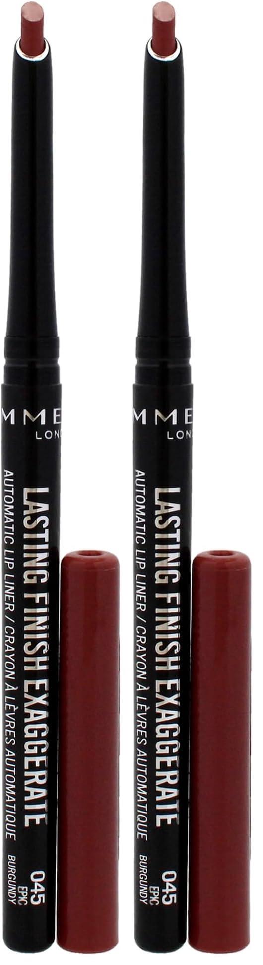 Rimmel Rimmel Lasting Finish Exaggerate Automatic Lip Liner, 45 Epic Burgandy (Pack of 2)