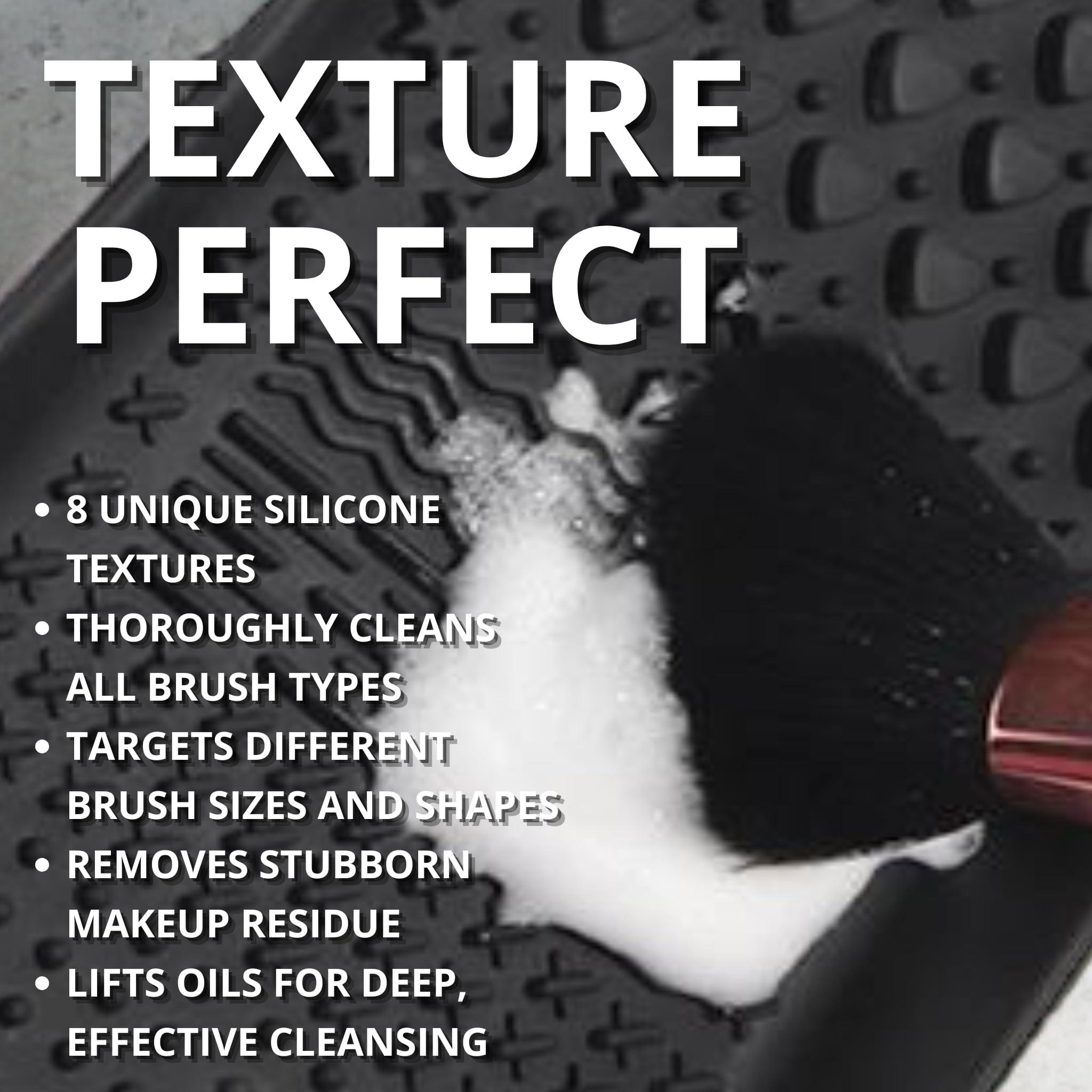 BWOW LUXCLEAN PRO Makeup Brush Cleaning Mat Pad | Silicone | Latex Free | Makeup Brush Handheld Cleaner | Textured Surface for all Styles of Brushes and Bristles | Precise Clean Brushes