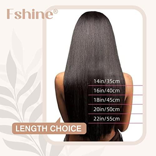 Fshine Fshine Keratin Tip Hair Extensions Human Hair Brown Fusion Hair Extensions 50g U Tip Hair Extensions Human Hair Pre Bonded Kertatin Hair Extensions Dark Brown 22 Inch Keratin Bondings Remy Hair