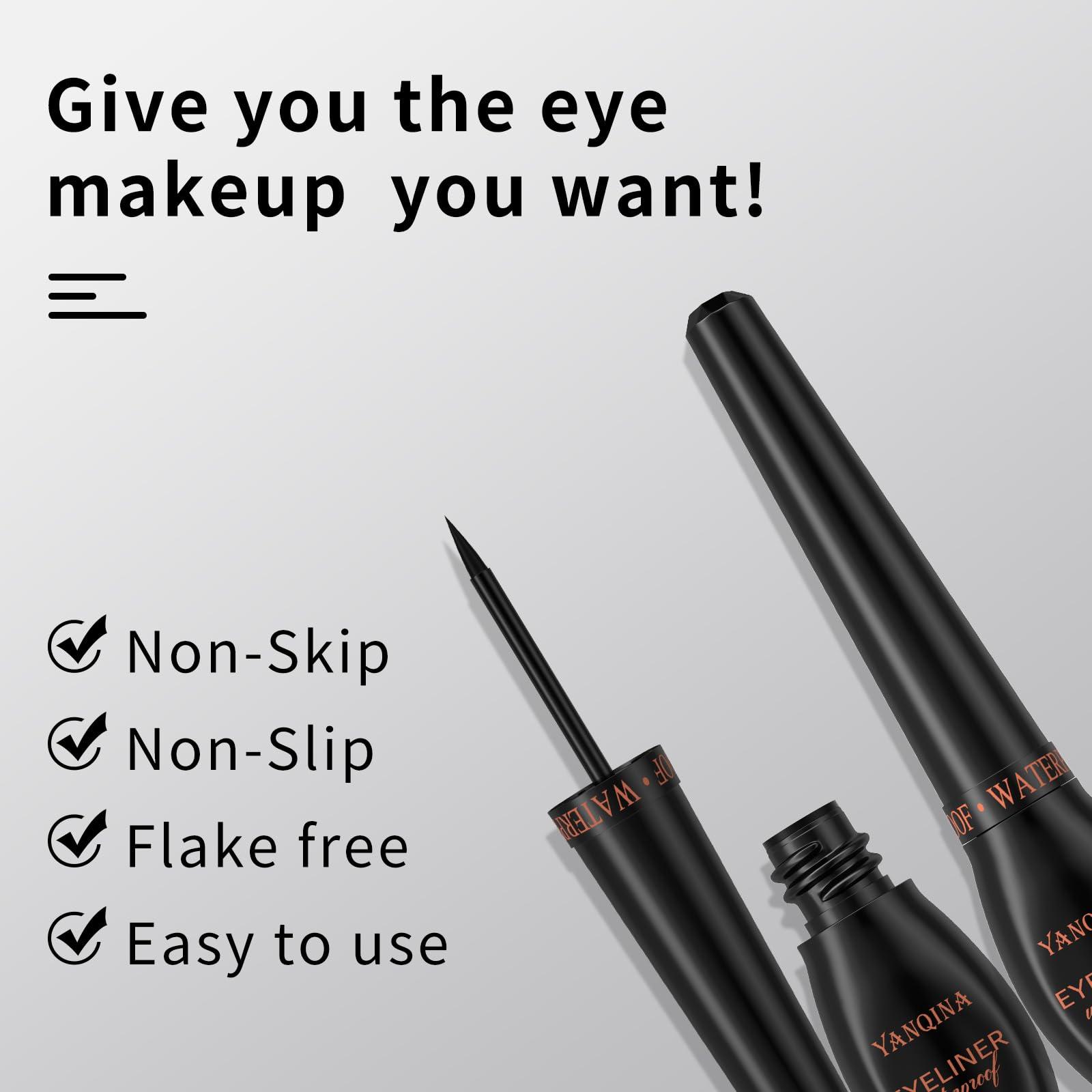 QIC QIC Eyeliner Pencil Eye Liner Pen,Waterproof & Smudge-proof Liquid Eyeliner for Women Girl Matte Long Lasting Eye Makeup Looks-Black