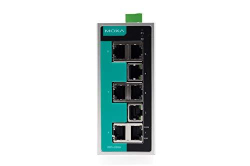 Moxa EDS-208A - Moxa 8 Port Entry Level unmanaged Ethernet Switch w/(8) 10/100BTX Ports (IP30 Aluminum housing) (Power Supply not Included).