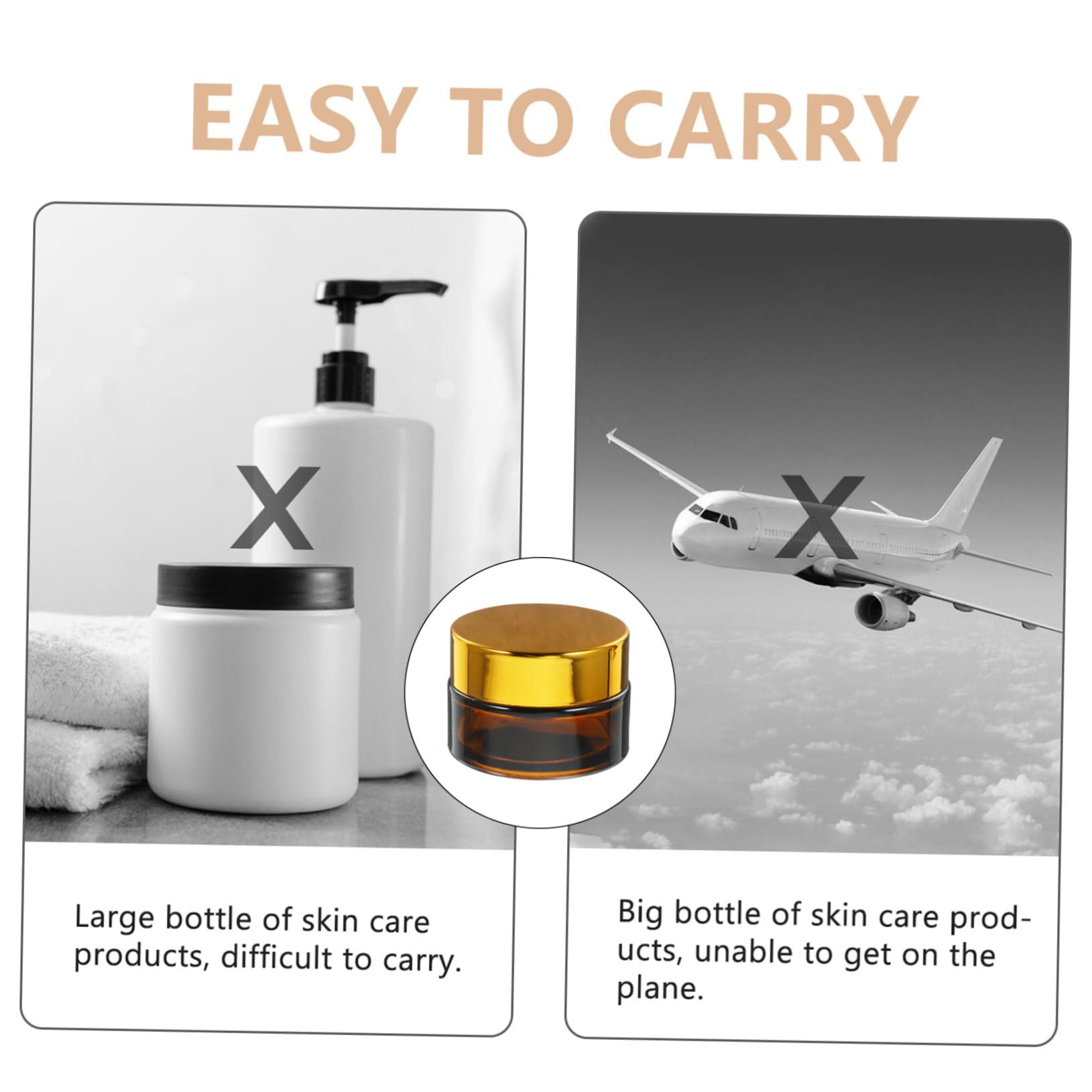 Hemoton Hemoton Cosmetic Packaging Bottles 6pcs Set Cream Bottle Brown Glass Storage Holder Subpackaging Leakproof Design