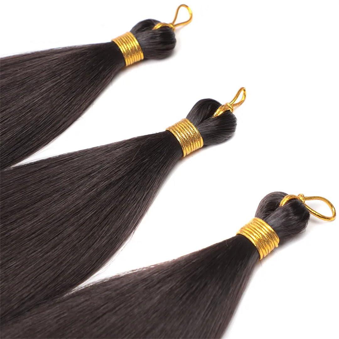 Generic 28 Inch Straight Hair Bundles Crochet Braids Hair Synthetic Braiding Hair Ombre Brown Soft Crochet Hair Extensions