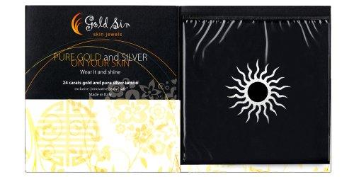 Gold Sin .999 Silver Temporary Tattoo - Thorny Sun