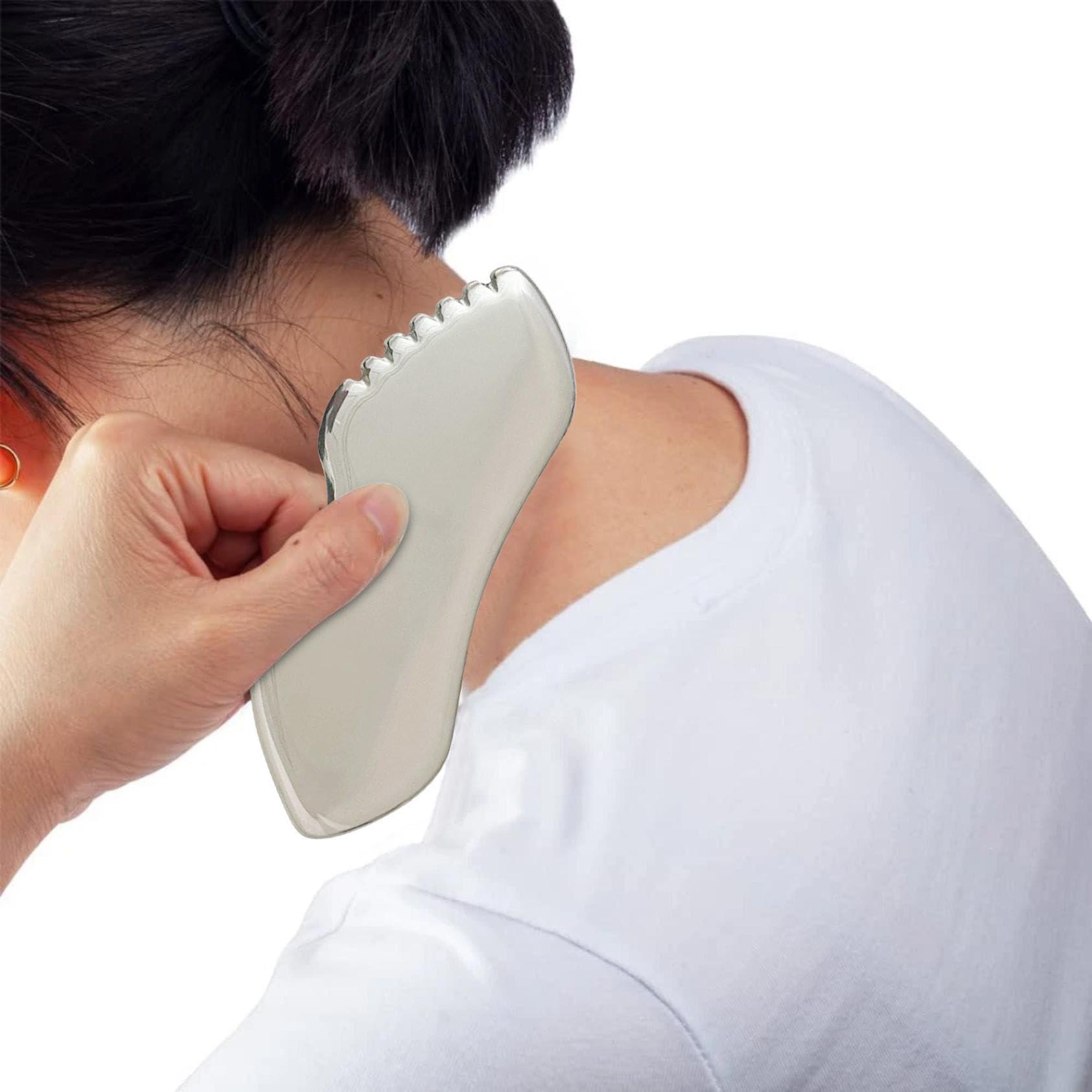 Generic Generic Gua Sha Facial Tools Stainless Steel Gua Sha for Face & Body, Skin Care Scraping Massage Tool with Comb Teeth, Metal Gua Sha Tool Tighten Skin Massage Guasha Beauty Tool (3 PCS)