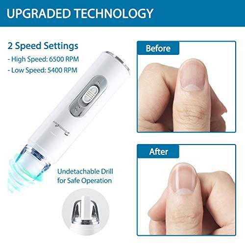 DenniesCare DenniesCare Electric Nail Buffer Rechargeable Nail Buffer Drill and Polisher Easily File for Naturally Beautiful Looking Nails Electric Manicure Pedicure Tool Nail Buffer and Shine Kit