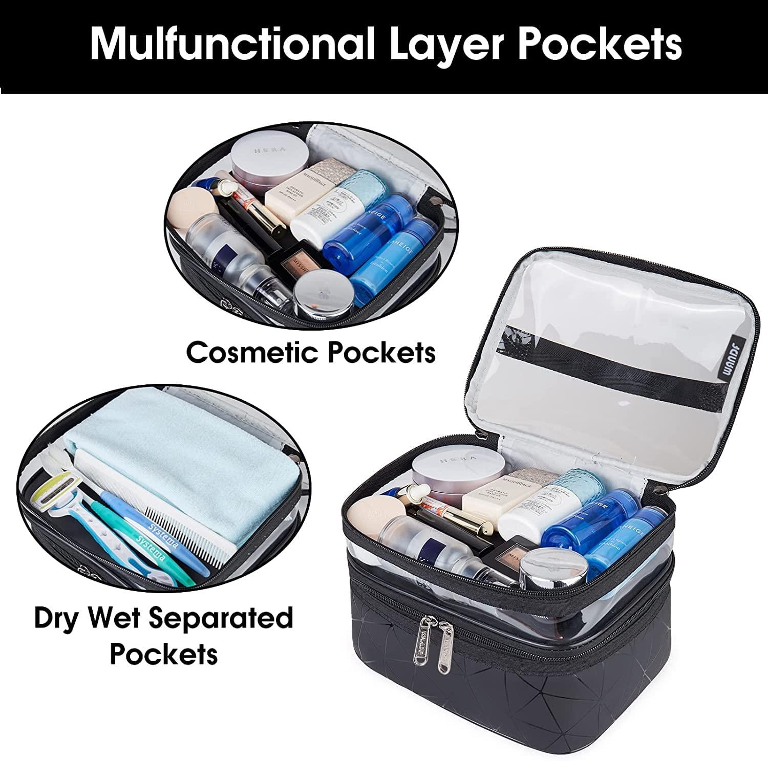 GYORI GYORI Makeup Bag,Large Travel Makeup Bag Organizer Cosmetic Bags for Women Washable Make Up Bag Makeup Organizer Case with Dividers - Large
