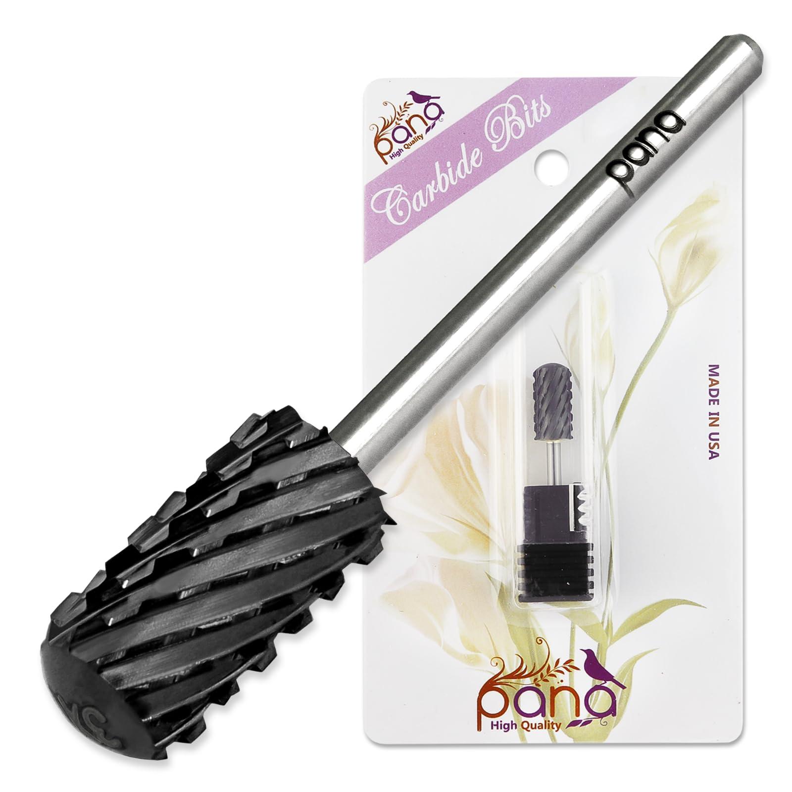 PANA USA Pana DLC 3/32\" Safety Nail Carbide - Smooth Round Top Large Barrel Head for Electric Dremel Drill Machine (Black, 3XC Grit)