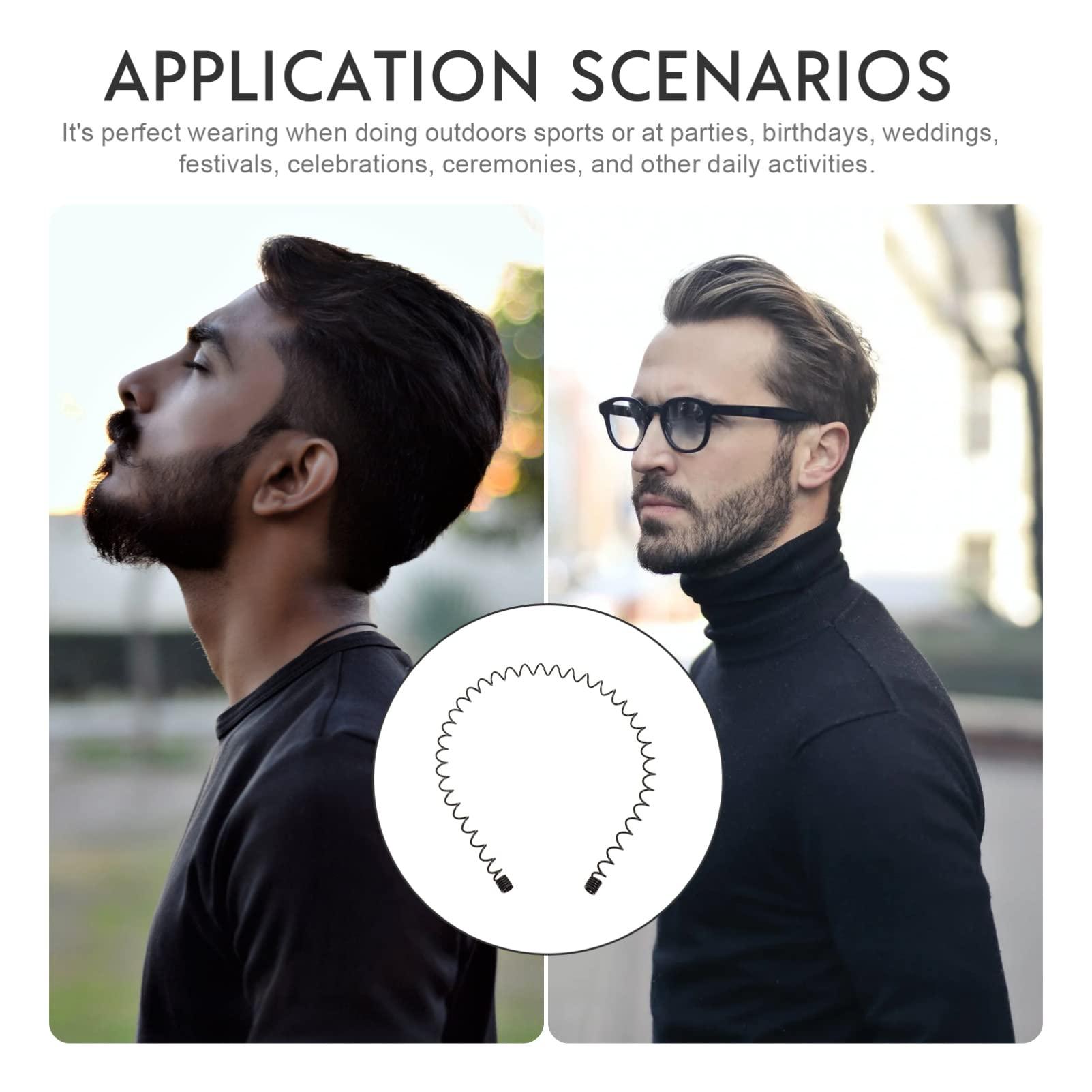 LALAFINA LALAFINA 8pcs Men\'s Headband Head Band Fashion Headband Men Headband Hair Bands Men Hair Band Hairbands for Man Wavy Headband Metal Hairbands Sports Hairband Headdress Metal Headband