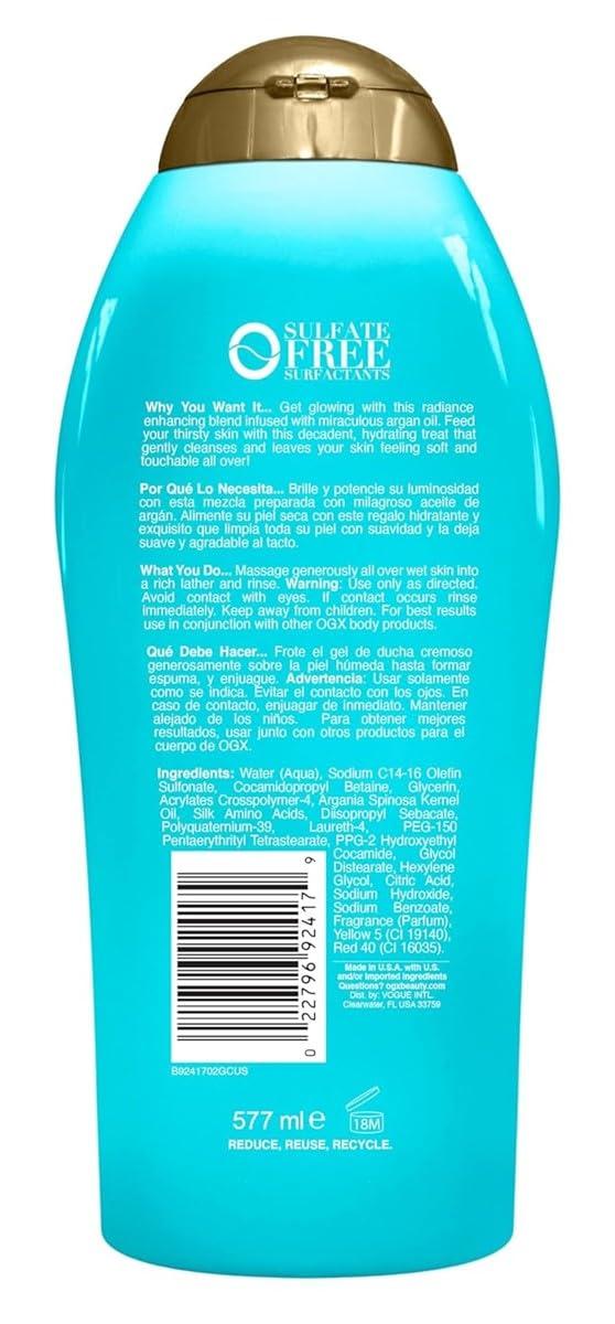 OGX Ogx Body Wash Argan Oil Of Morocco Extra Hydrating 19.5 Ounce (577ml) (Pack of 6)