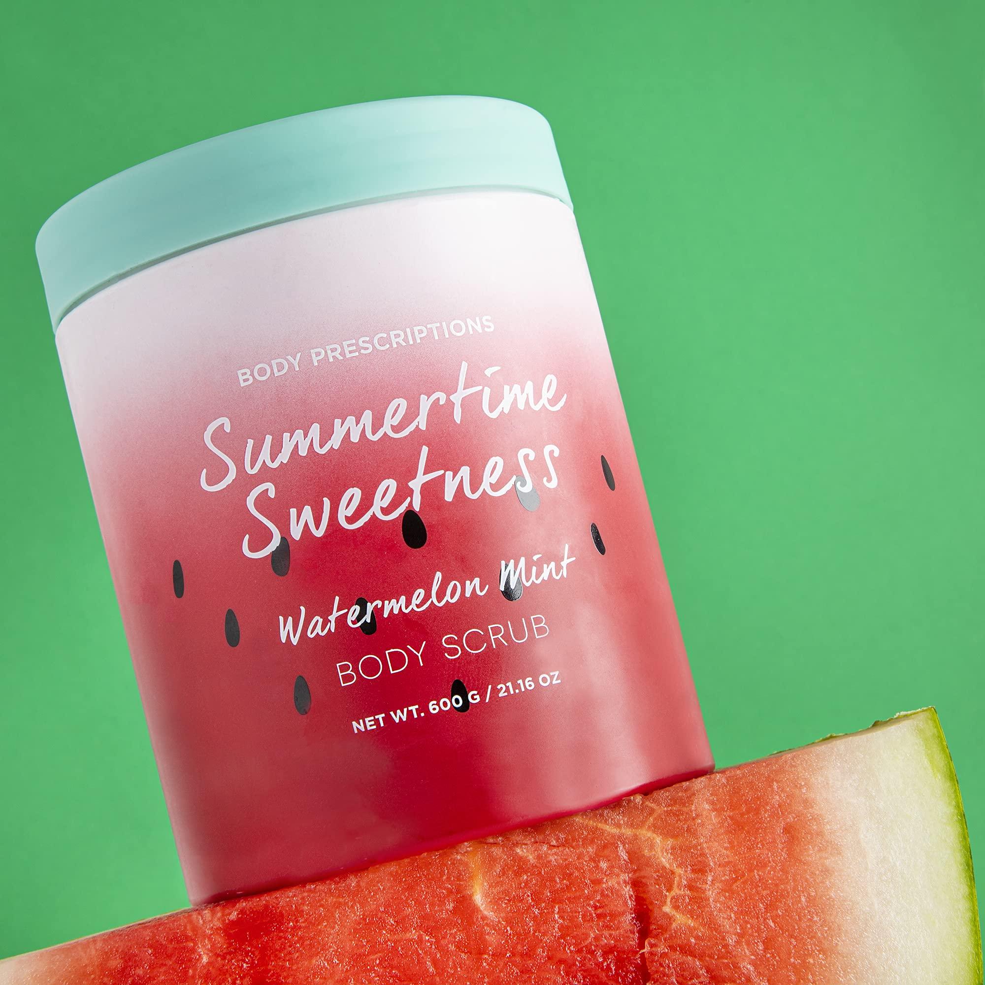 Body Prescriptions Body Prescriptions "Summertime Sweetness" Body Scrub, Exfoliating Body Wash, for Nourished and Ultra Smooth Skin, Cleanser Infused with Watermelon and Mint