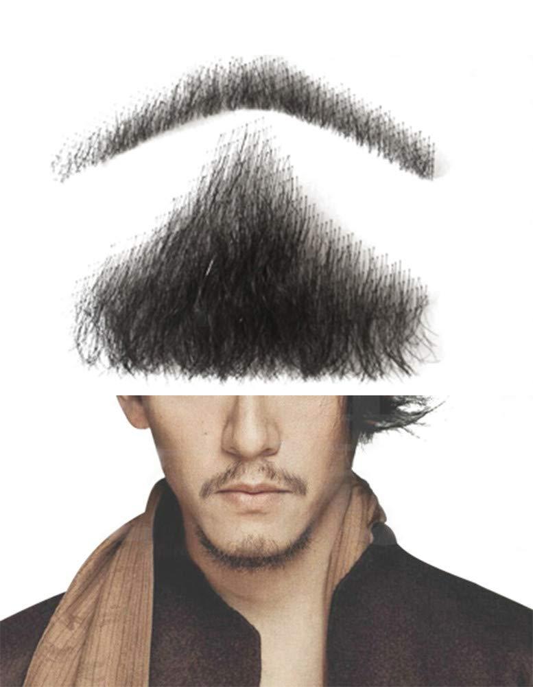 Aimeely Aimeely Mens Simulation Fake beard Human Hair Mustache Makeup Cosplay Props (1#)