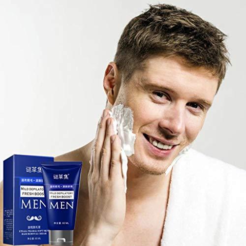 FeiFei66 FeiFei66 1PC Razorless Shaving Cream for Men, 60g Beards Depilatory Cream, Beard Remover Cream, Hair Removal Cream - Quick and Painless (Blue)