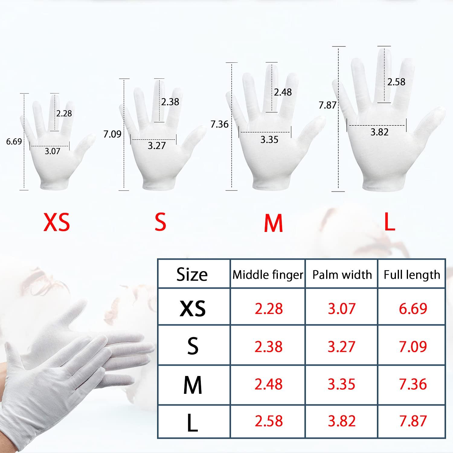 NJDGF 24Pcs White Cotton Gloves for Dry Hands Kids Eczema Gloves Overnight Moisturizing Gloves for Women Cosmetic