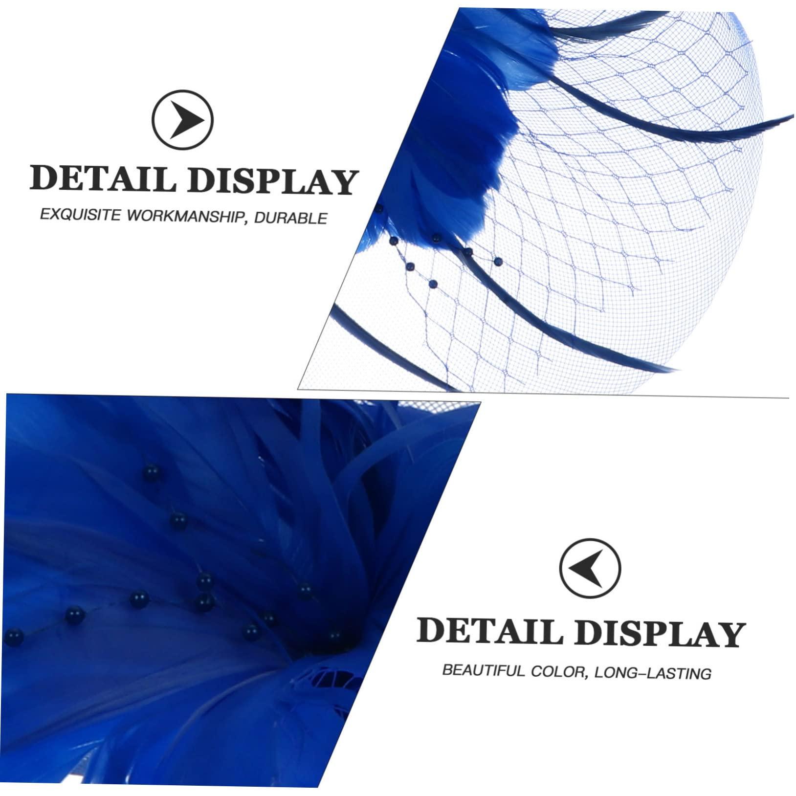 Healeved Healeved 1pc Feather Hairpin Hair Clip Wedding Hair Accessories Hair Pin Headbands Pink Hair Ties Wedding Headband Party Headdress Feather Hairpin Women Headdress Mesh Blue