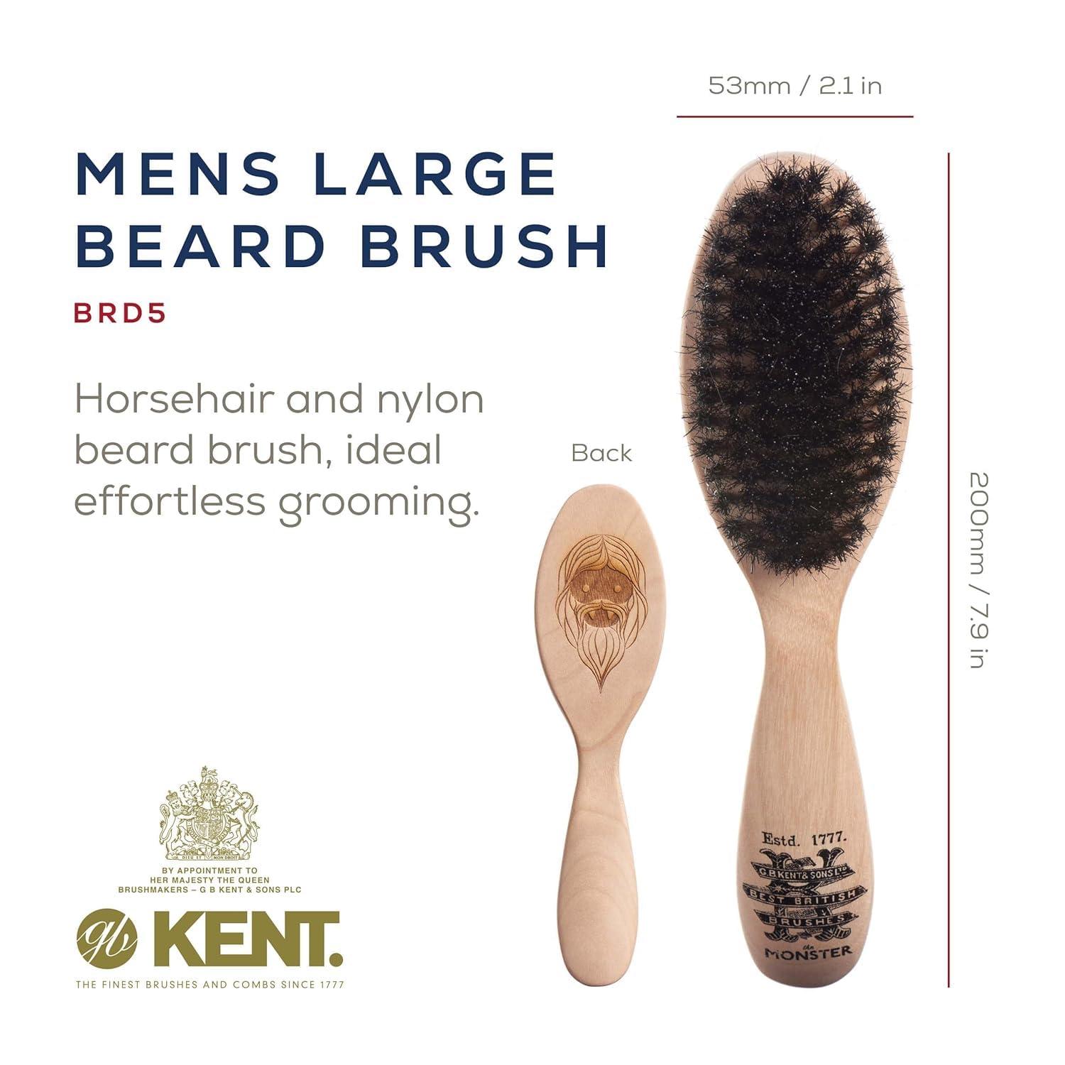 KENT Beard & Mustache Grooming Kit - Kent BRD5 Boar Bristle Brush + Kent 81T & A FOT Sawcut Fine Tooth Combs for Men\'s Care