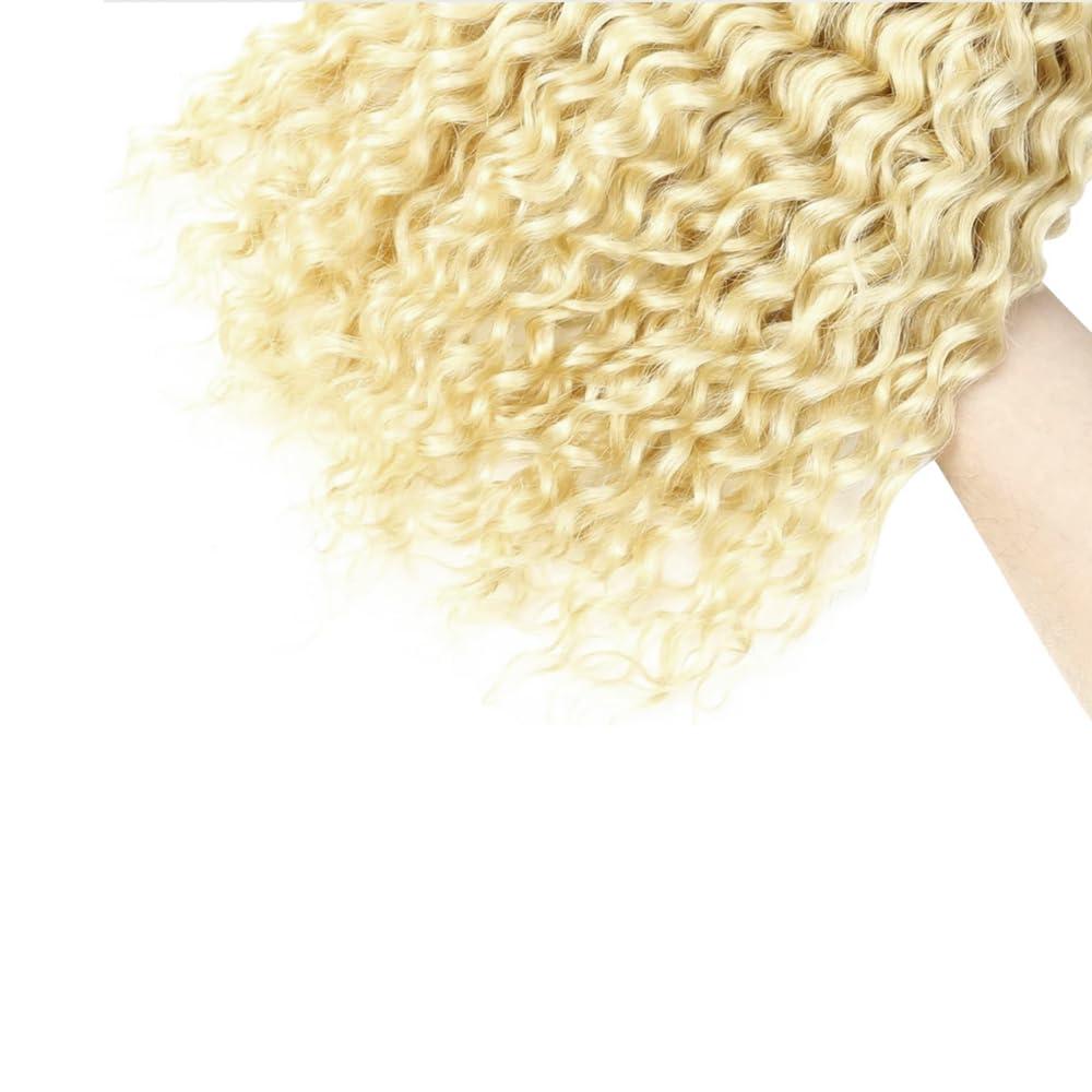 Niciitysi 613 Human Hair Bundles Blonde Bundles Human Hair Deep Wave Bundles 16 18 20 inch Soft And Silky Brazilian Virgin Remy Hair Extensions Double Wetf 613 Deep Wave Bundles