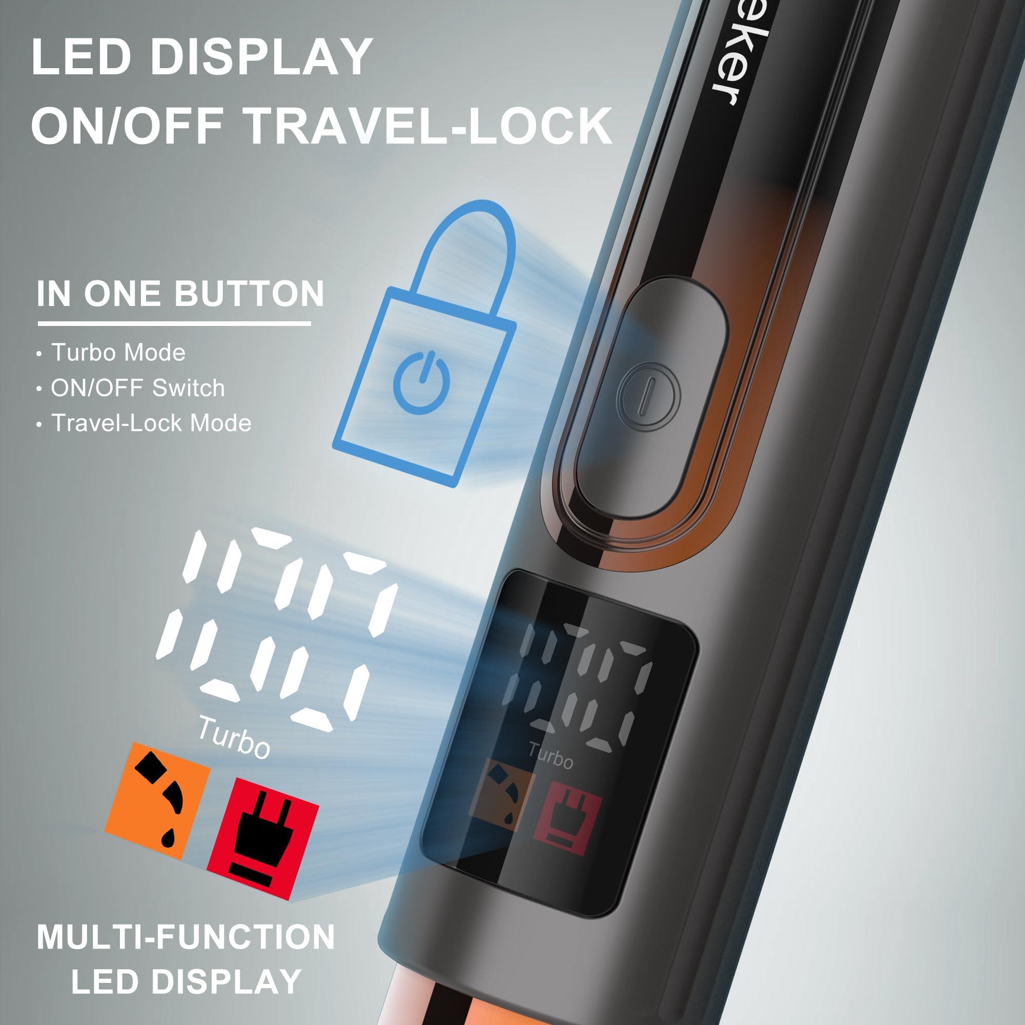 Hatteker Hatteker Upgraded Mens Electric Back Shaver Body Grooming kit Body Trimmer Facial,Arm,Chin Beard Trimmer Cordless Hair Clipper with Adjustable Extension Handel Waterproof LED Display