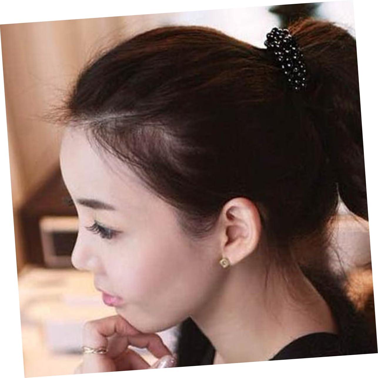 NOLITOY NOLITOY 6pcs Pearl Hair Tie Ponytail Holders Hair Loop Ponytail for Women Hair for Braiding Hair Ties Velvet Hair Scrunchie Scarves Hair Accessories for Women Hair Ribbon Hair Tie