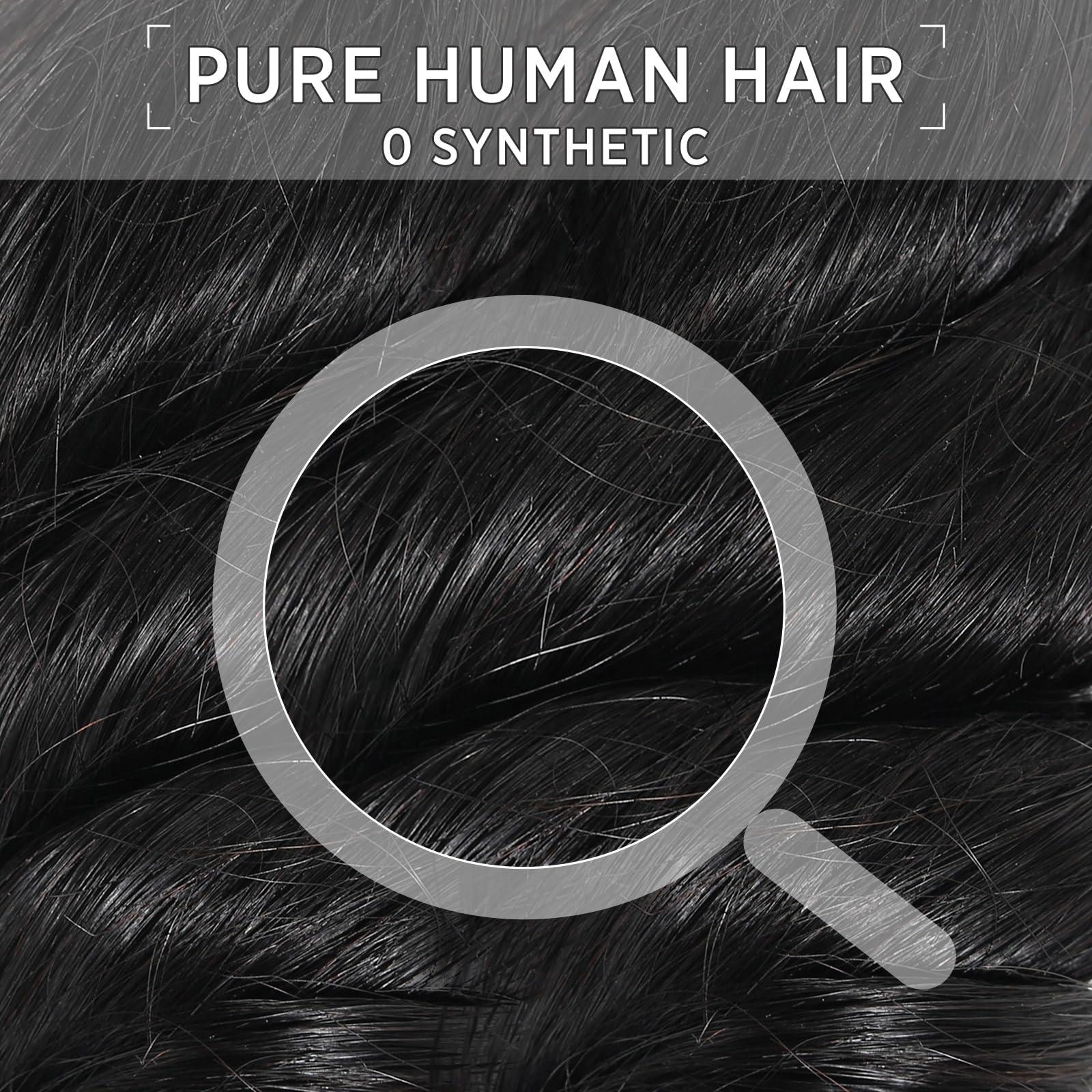 EMOL EMOL Loose Wave Bundles Human Hair Weave 3 Bundles Virgin Brazilian Loose Wavy Human Hair Weft Big Loose Spiral Wand Curls Short Hair Bundles Natural Black Human Hair Extensions 10 12 14 Inch