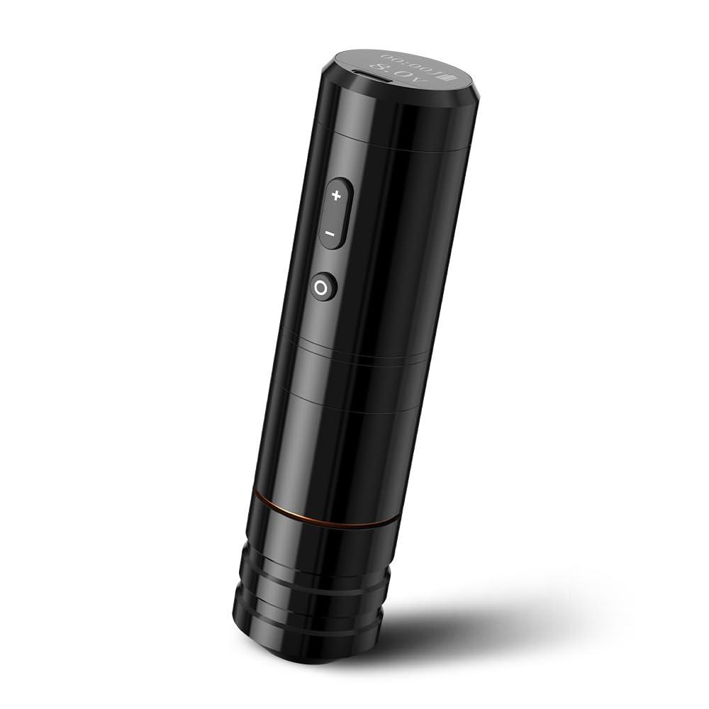 Ambition Ambition Ninja Plus Wireless Tattoo Machine - Rotary Cartridge Tattoo Gun with 2000mAh Power LCD Digital Display Brushless Motor Straight Drive Bar Tattoo Equipment for Tattoo Artists