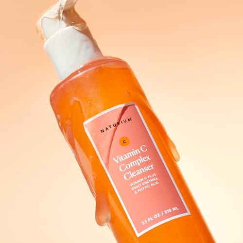 Naturium Naturium Vitamin C Complex Cleanser, Gently Exfoliating & Deeply Cleansing Foaming Face Wash Gel with Phytic Acid & Fruit Enzymes, 7.1 oz