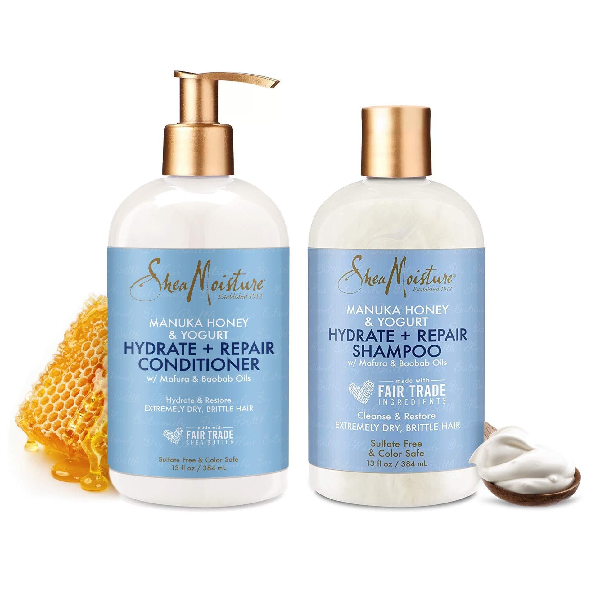 SheaMoisture SheaMoisture Hydrate & Repair conditioner For Damaged Hair Manuka Honey & Yogurt Shea Butter Shampoo and Conditioner 13 Fl.oz