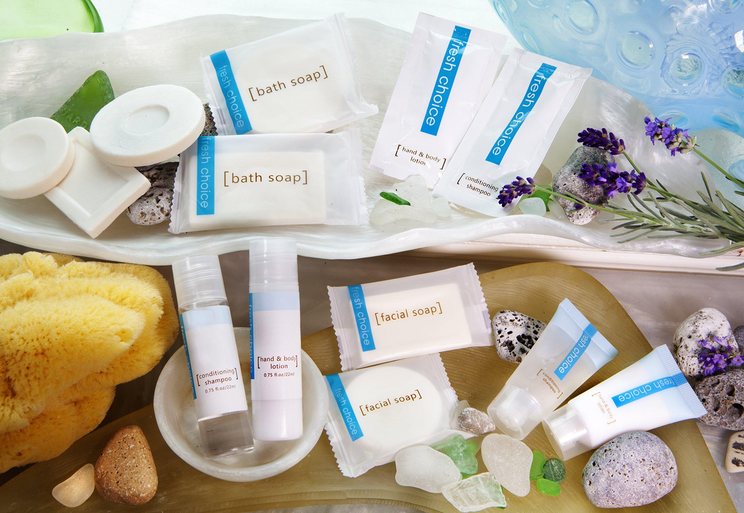 Fresh Choice Fresh Choice |0.85 OZ|50Pack| Bulk Hotel Soap|Individually Wrapped Travel Bars|Mini Trial size Toiletries| Motel Guest Bathroom Vacation Rentals Hospitality