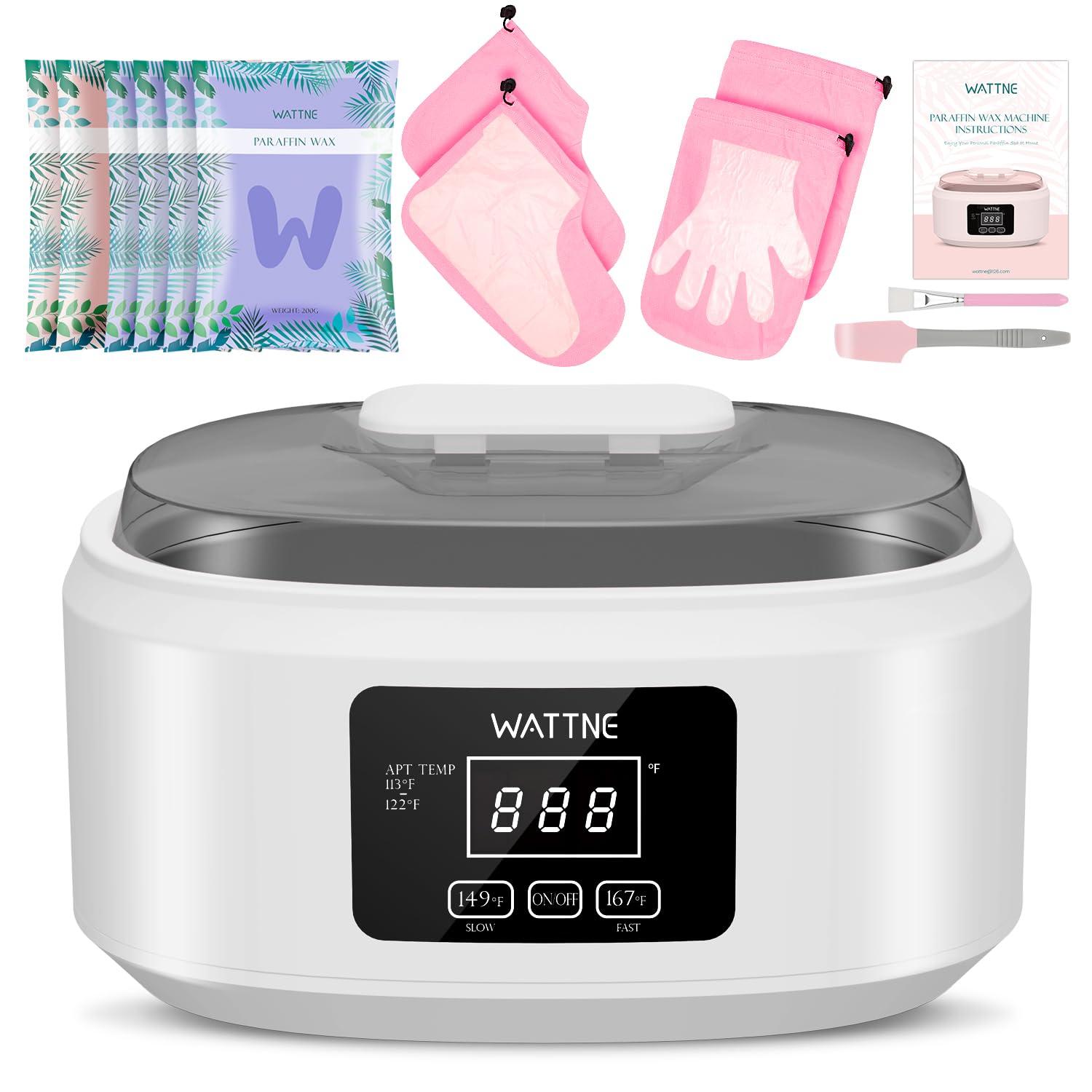 Wattne Paraffin Wax Machine for Hand and Feet -Paraffin Wax Warmer Moisturizing Kit Auto-time and Keep Warm Paraffin Hand Wax Machine for Arthritis (White)