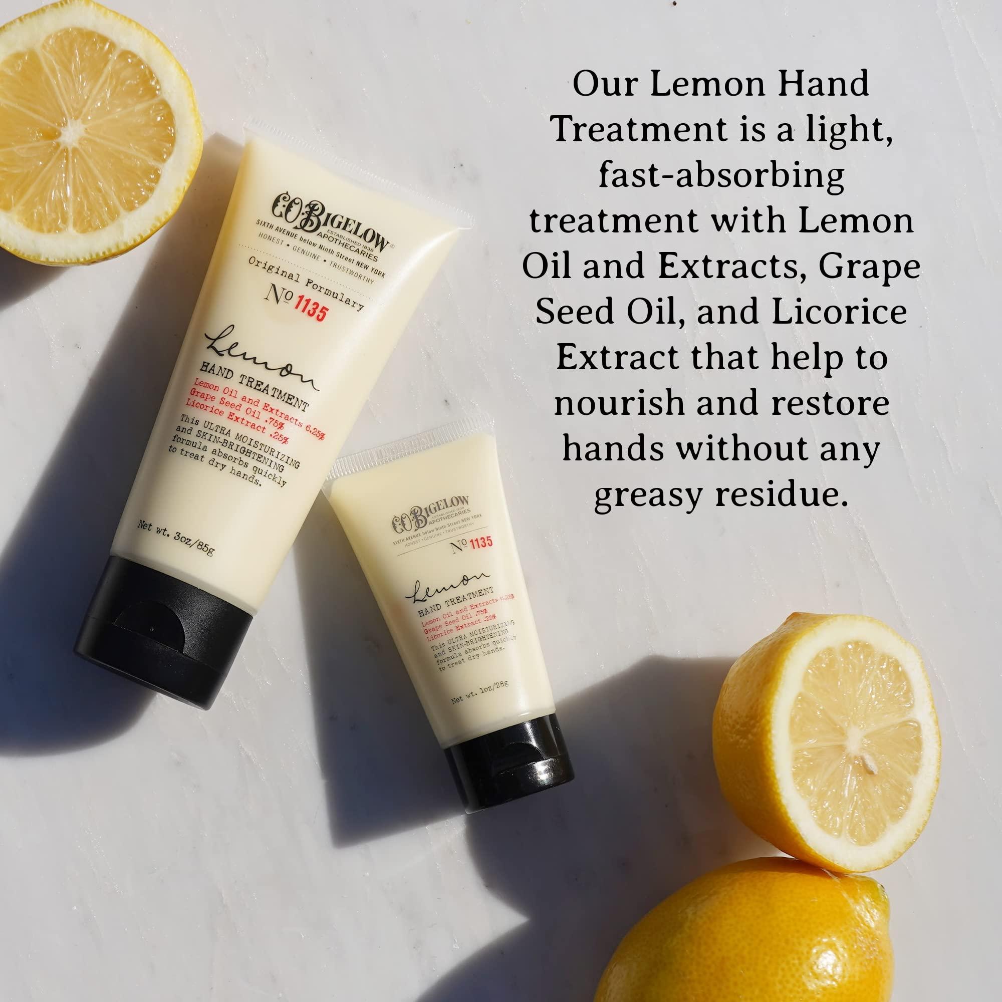 C. O. Bigelow C.O. Bigelow Apothecary Trio, Lemon Hand and Body Care Gift Set of Three (3), Lemon Soap 10fl oz., Body Cream 8 oz., and Hand Treatment, 3oz., Gift Box of Moisturizing Skin Care