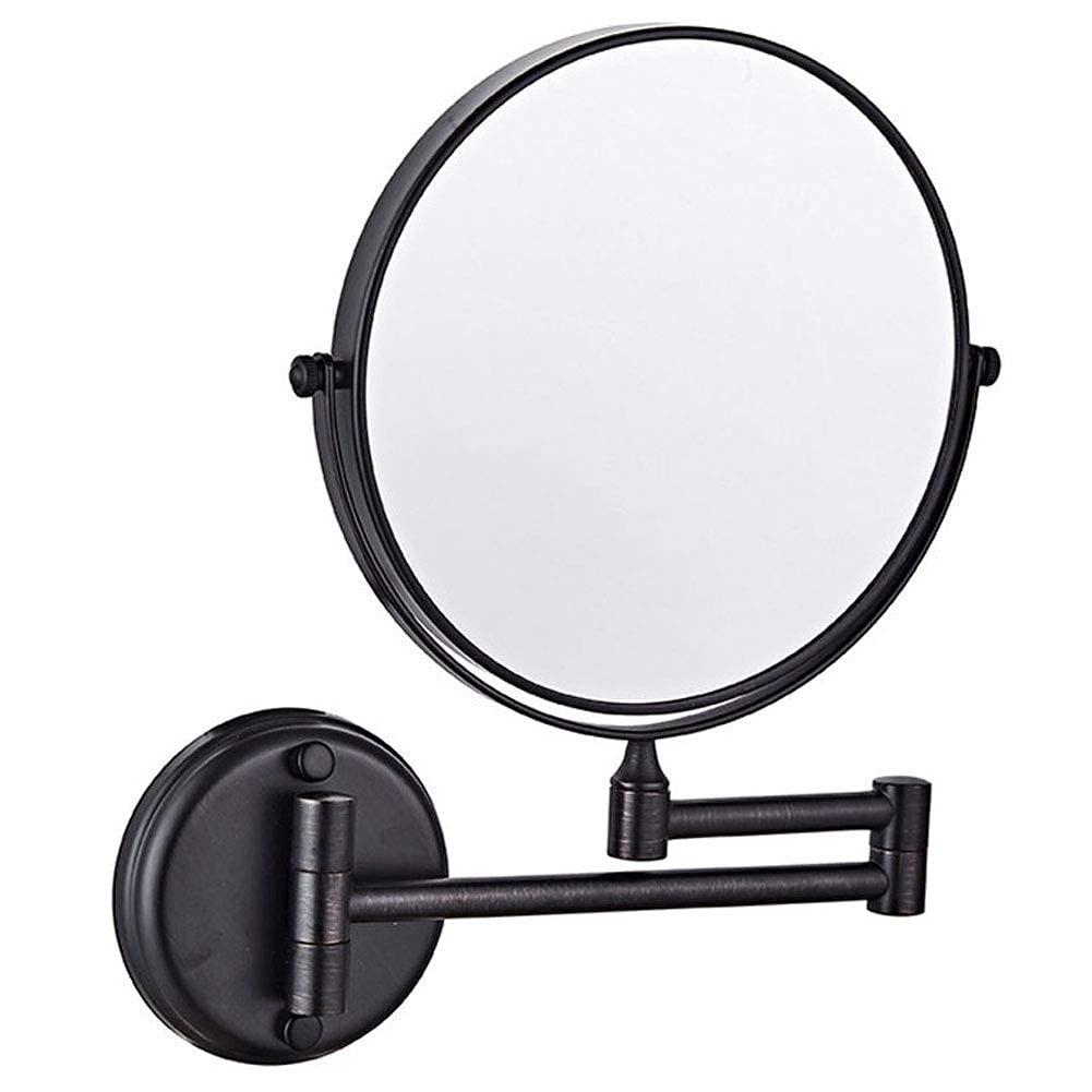 RYTM Bathroom Shaving Mirror Wall Mounted Makeup Mirror 6-inch Two-Sided Swivel Wall Mounted Mirror Extending Folding Bathroom Shaving Cosmetic Make Up Mirror- 5X/3X Magnification (1x/5x|black Bronze )