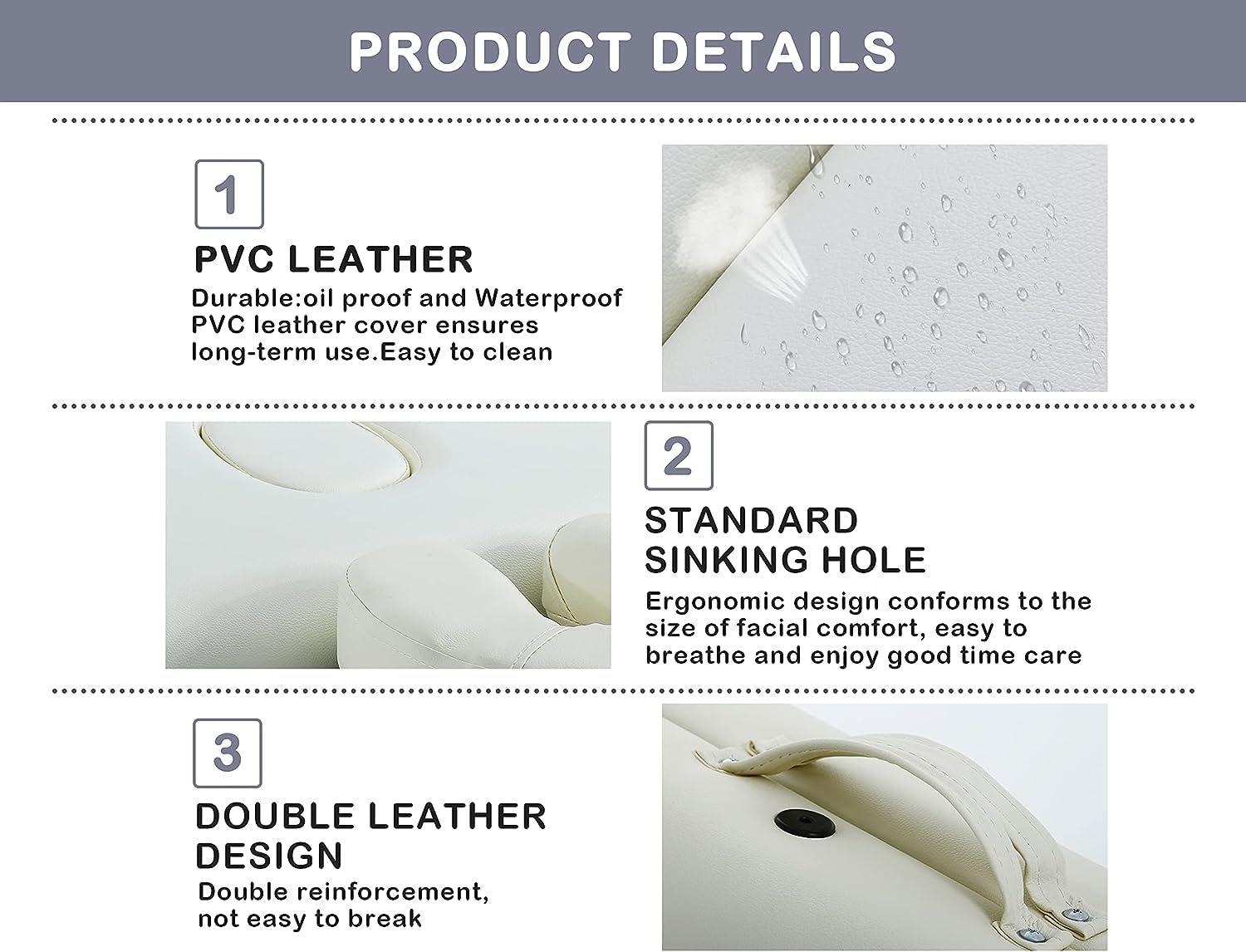 Capacmkseh 28 In Wide Massage Tables Portable Lash Bed 73 inch Tattoo Table, Height Adjustable Portable Spa Bed, 2 Folding Chiropractic Table w/Carry Case/Face Cradle/Hand Pallet for Travel Physical Therapist