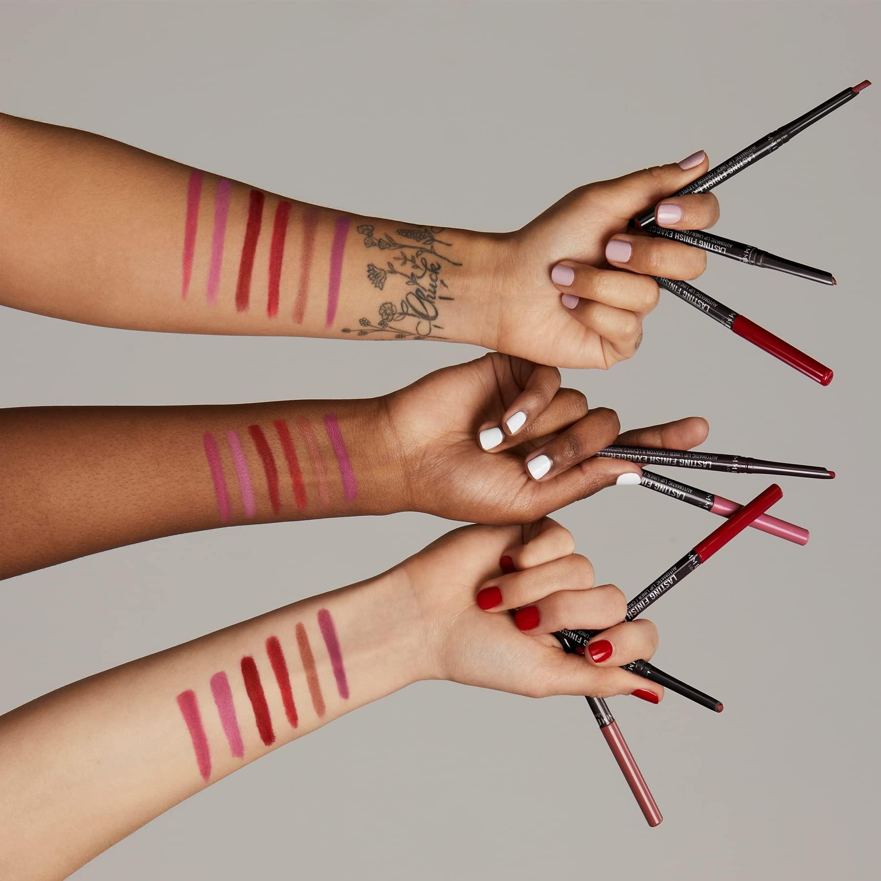 Rimmel Lasting Finish Exaggerate Automatic Lip Liner, 63 Eastend Pink, Shelf Pack of 3