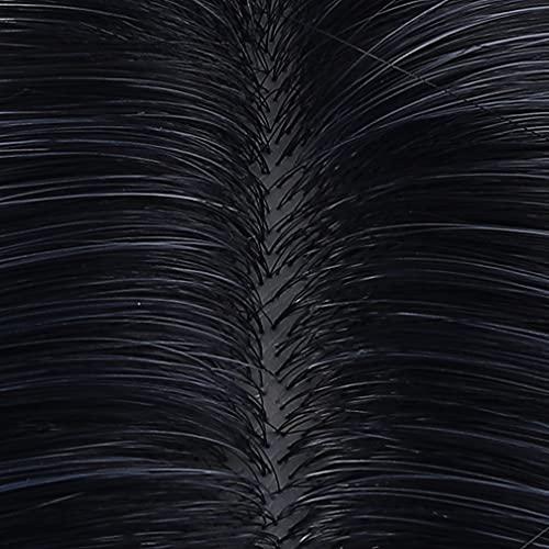 BERON BERON 14 Inches Black Purple Ombre Wig Short Curly Wig with Bangs Purple Wig Synthetic Wigs Women Girls Ombre Wig with Wig Cap